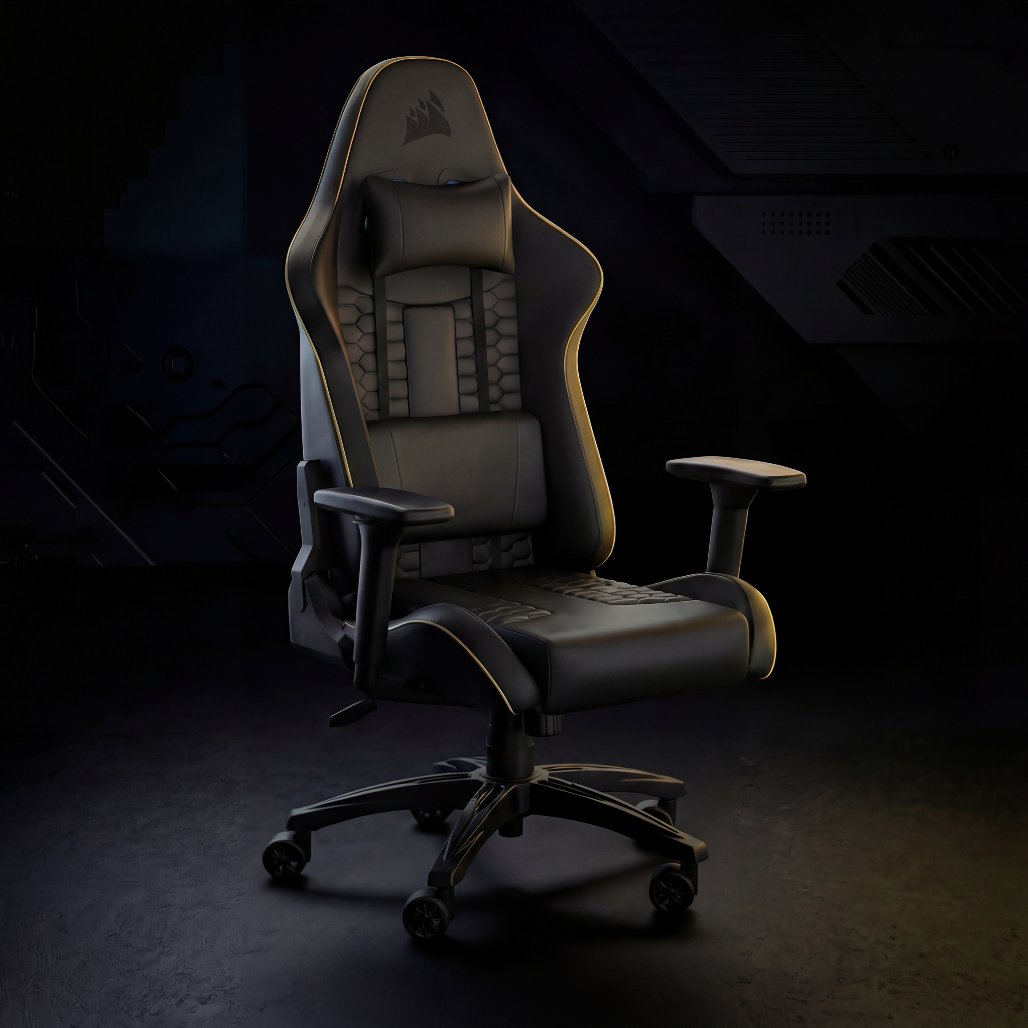 Corsair TC100 RELAXED Gaming Chair - Leatherette Black/Black