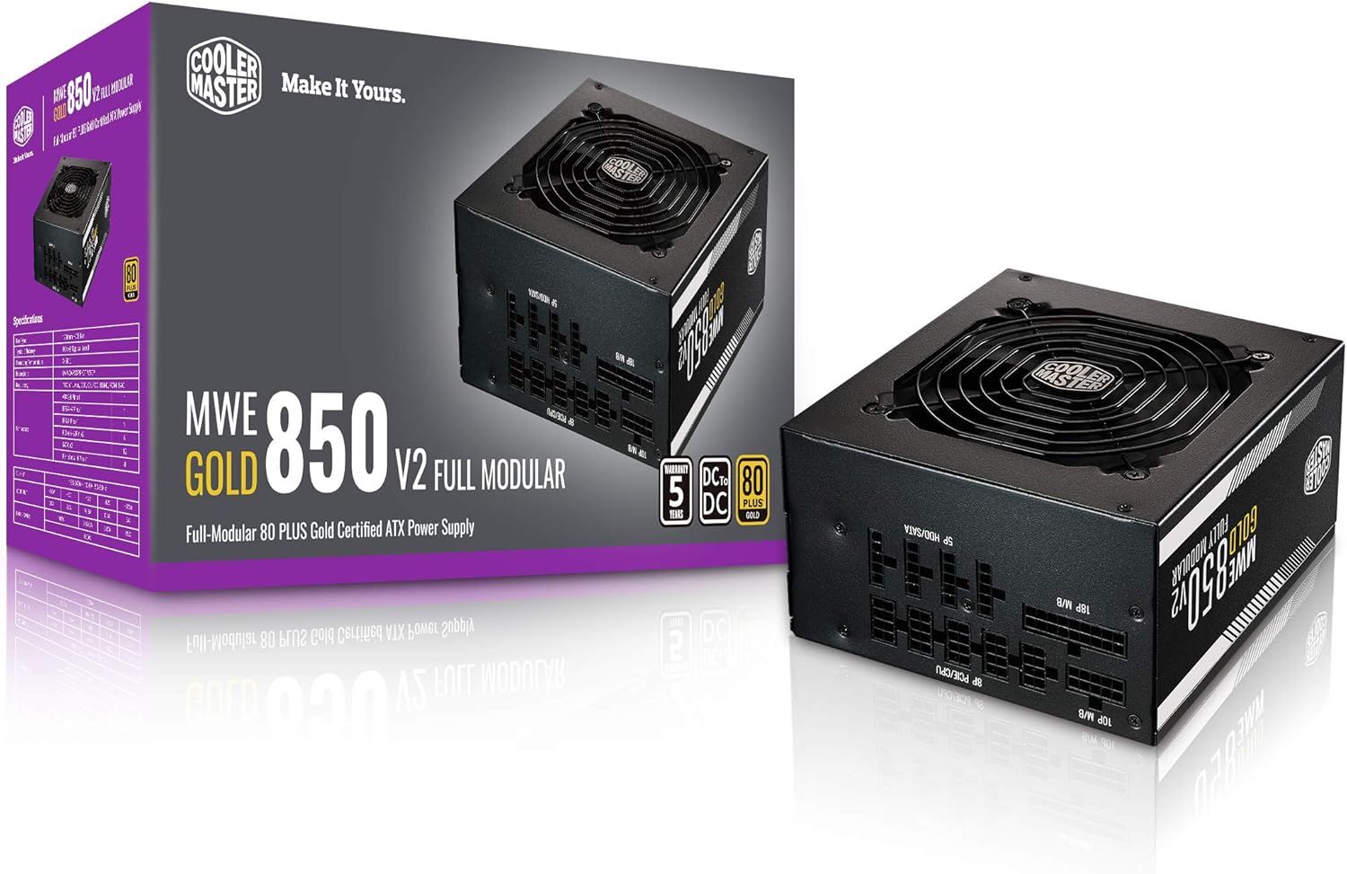 Cooler Master MWE Gold 850 V2 850W 80 Plus Gold Fully Modular ATX PSU