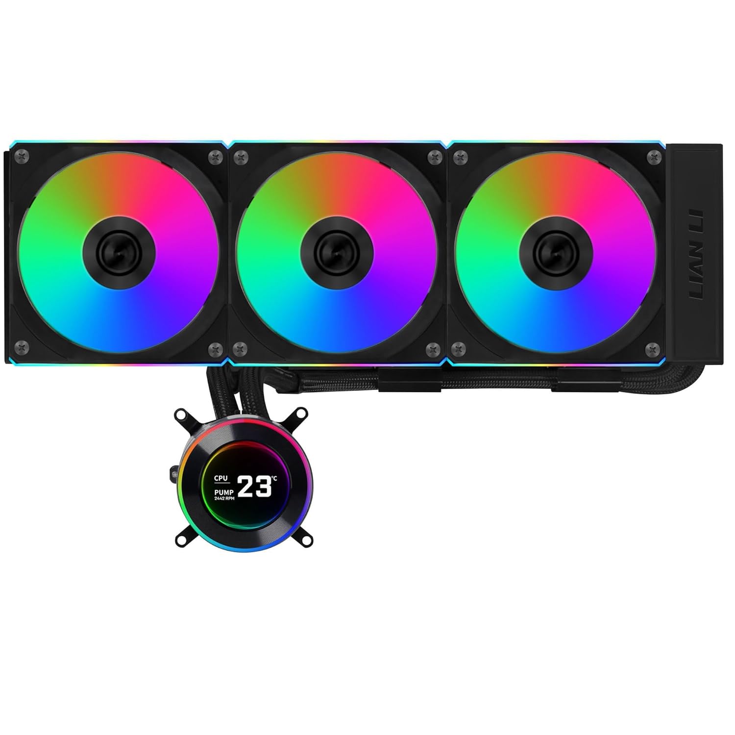 Lian Li Hydroshift II LCD-C 360CL AIO Liquid CPU Cooler (Black)