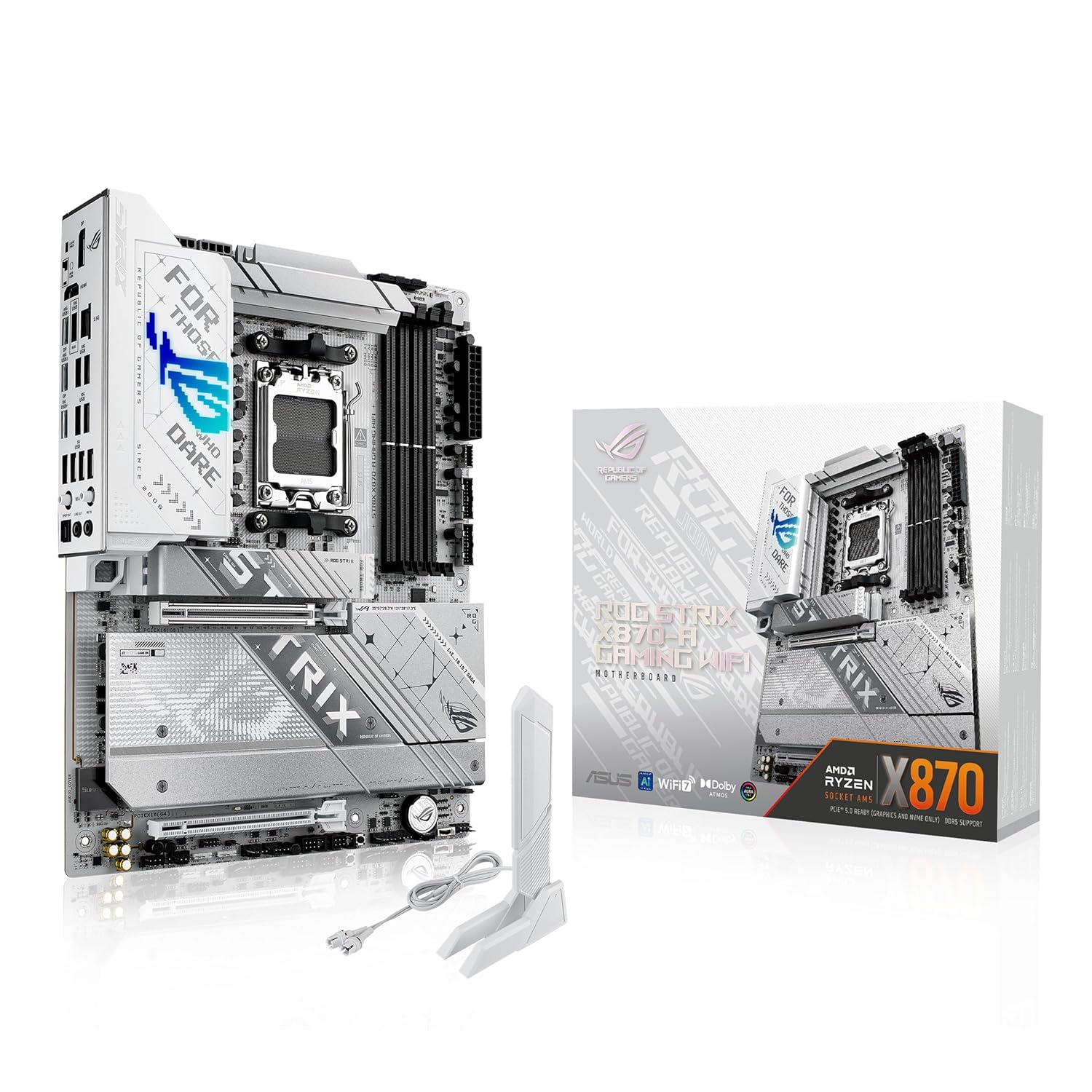 ASUS ROG Strix X870-A Gaming WiFi AM5 DDR5 ATX Motherboard (White)