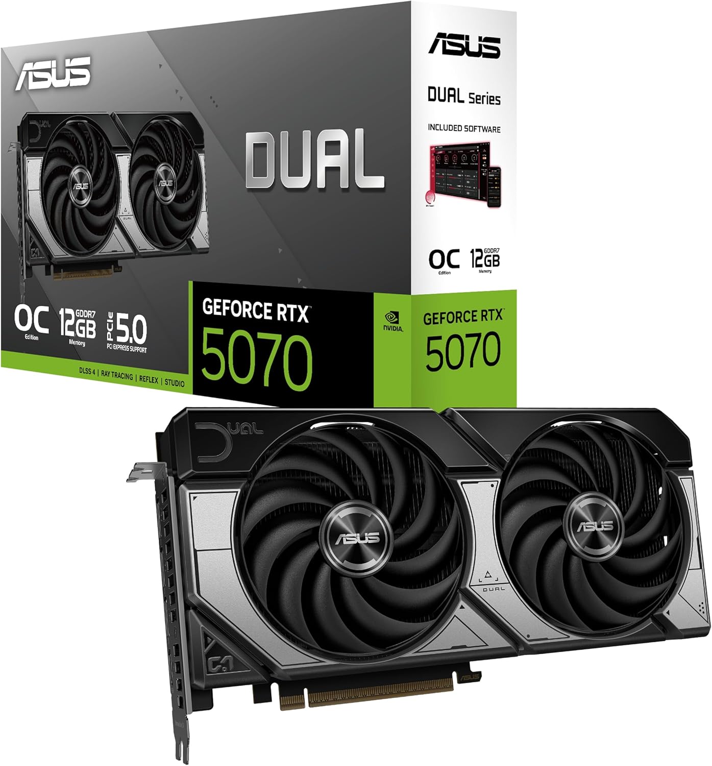 ASUS Dual GeForce RTX 5070 OC Edition 12GB GDDR7 Graphics Card